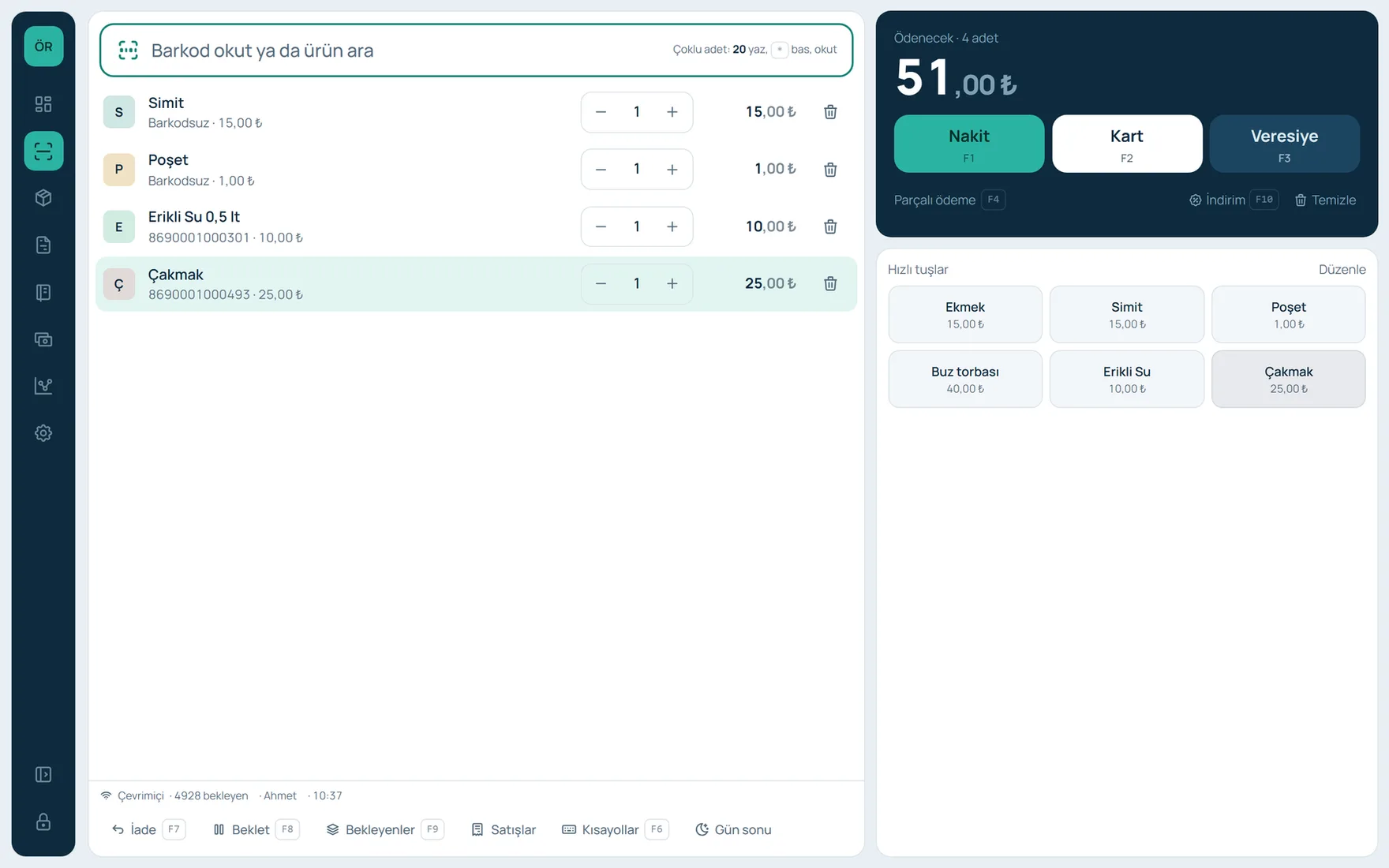 Tekel Portal hızlı satış ekranı